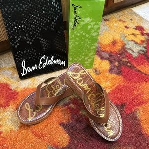 Saddle colored platform sandals